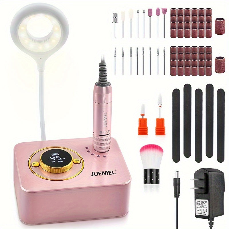 35000rpm Professional Electric Nail Drill Machine, High-Speed Nail Art Drill Set, All-in-One Acrylic, Gel Removal & Polishing Drill with LED, Precision Manicure & Pedicure Set, Multifunctional Manicure Tool for Salon And Home